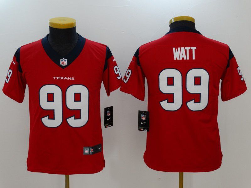 Youth Houston Texans 99 Watt Red Nike Vapor Untouchable Limited NFL Jersey